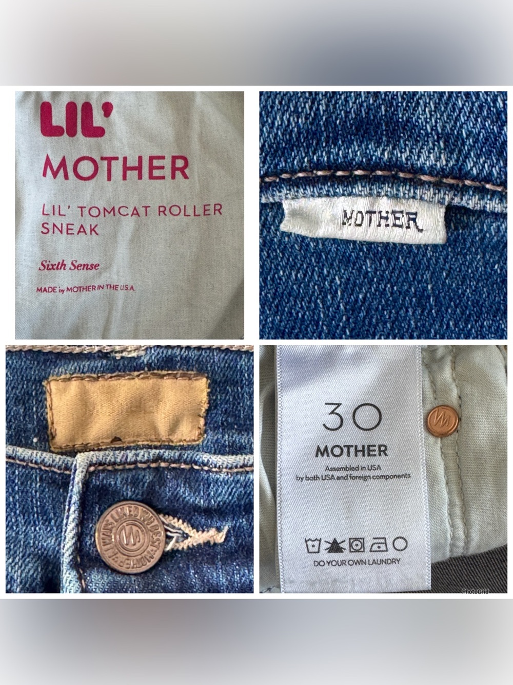 MOTHER LIL' TOMCAT ROLLER SNEAK WIDE LEG JEANS SIXTH SENSE WASH 30 - Picture 10 of 14